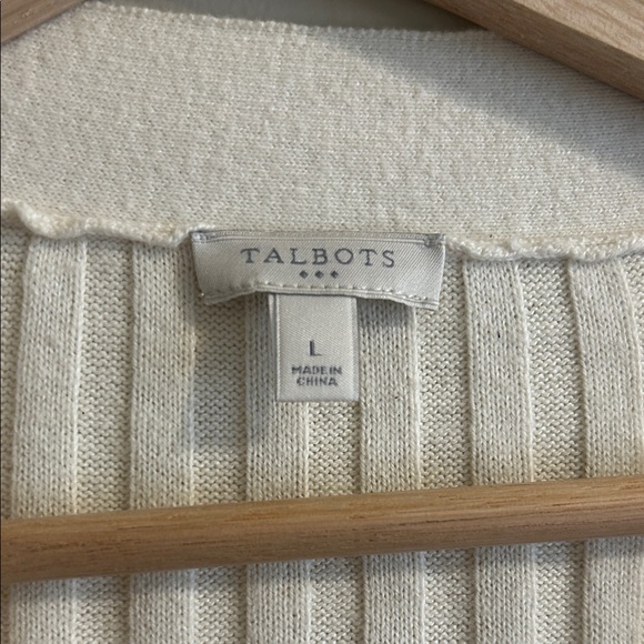 Talbots Ivory Ribbed Cardigan Sweater - Picture 2 of 5